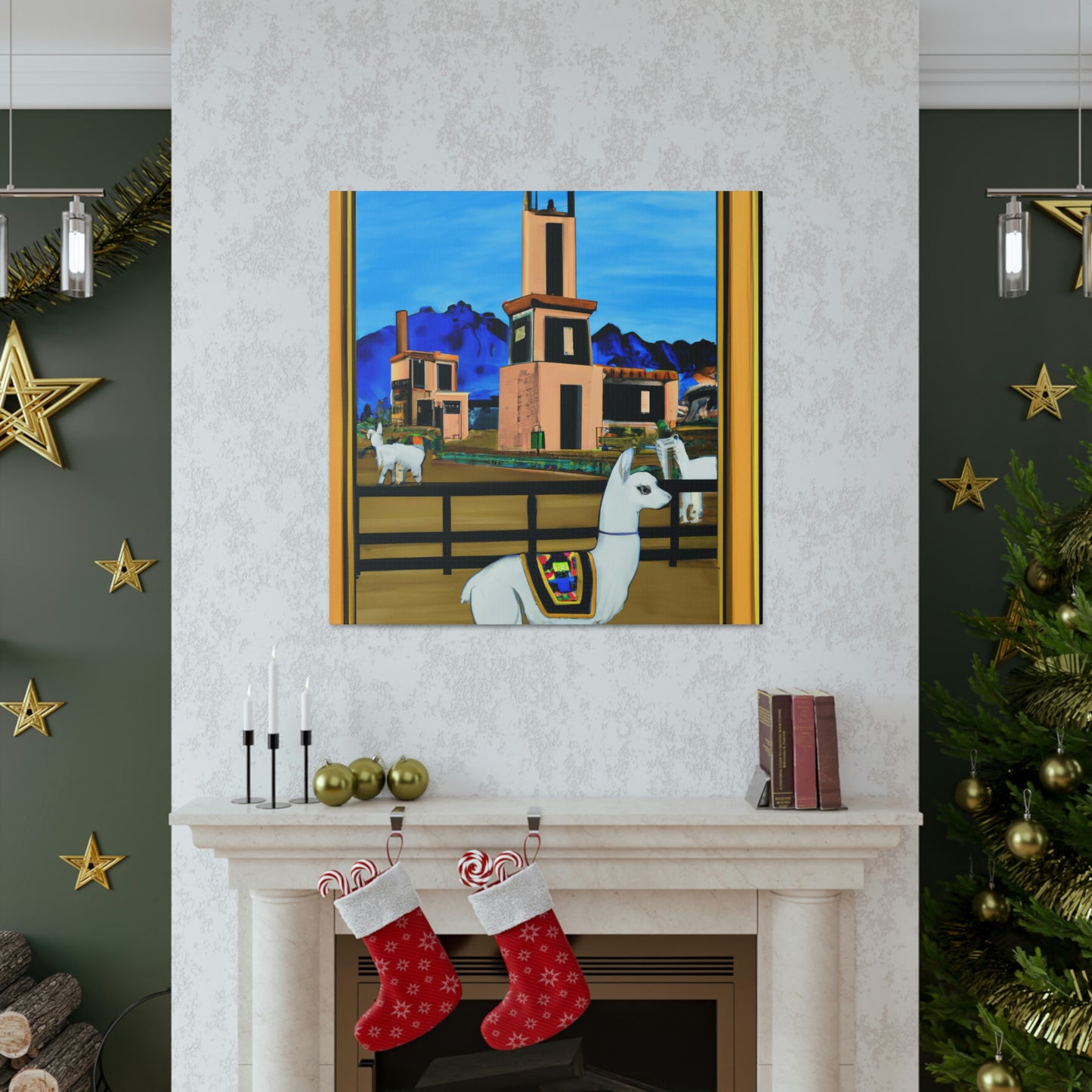 Llama Art Deco Glam - Canvas