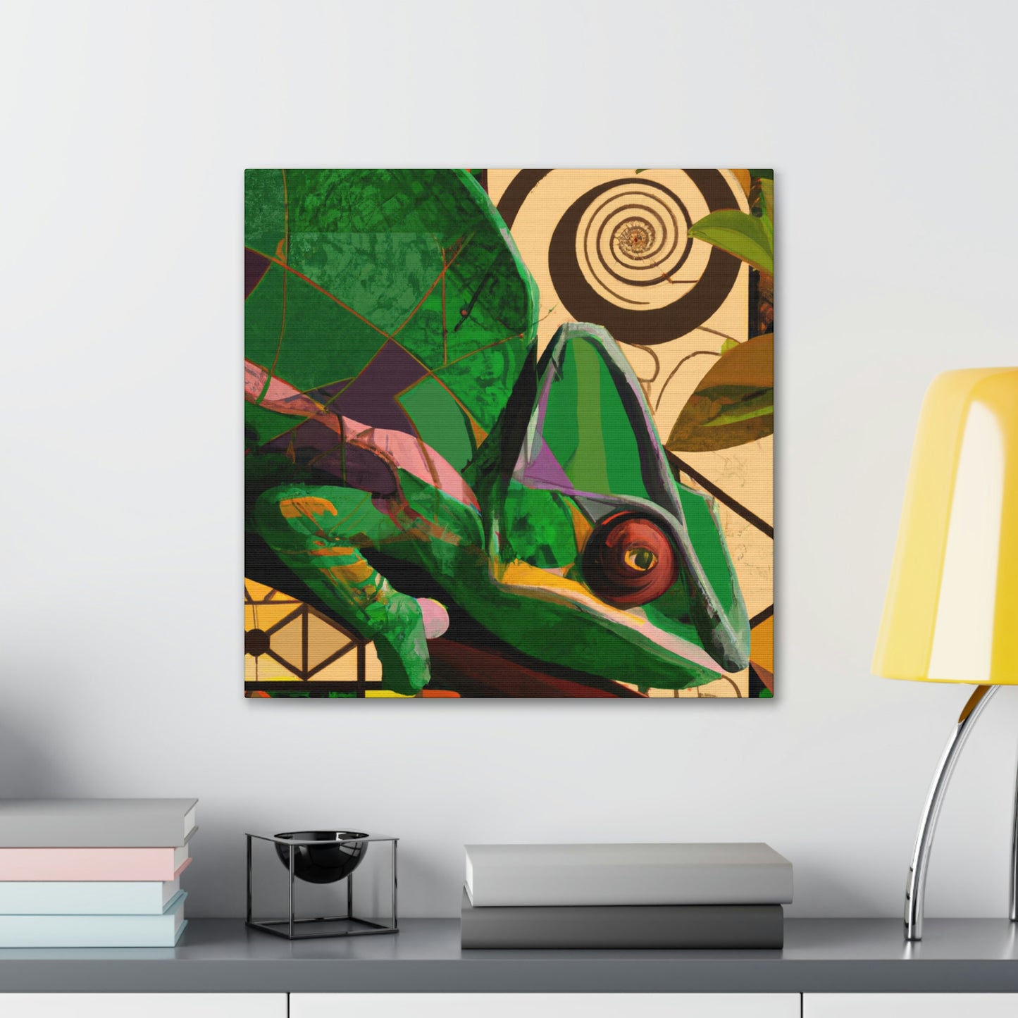 Muted Chameleon Embrace - Canvas