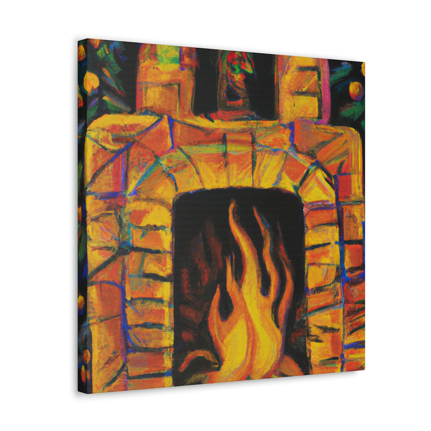 "Flaming Fireplace Flair" - Canvas