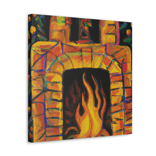 "Flaming Fireplace Flair" - Canvas