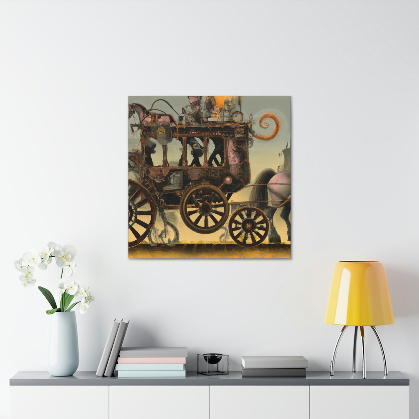 "Steam Horse-Drawn Carriage" - Canvas