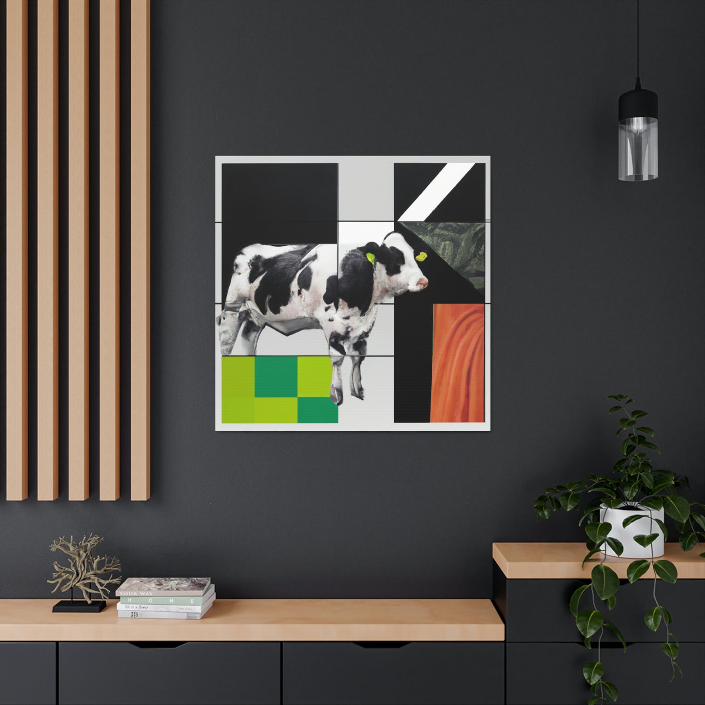 Cow's Lifelike Lament - Canvas