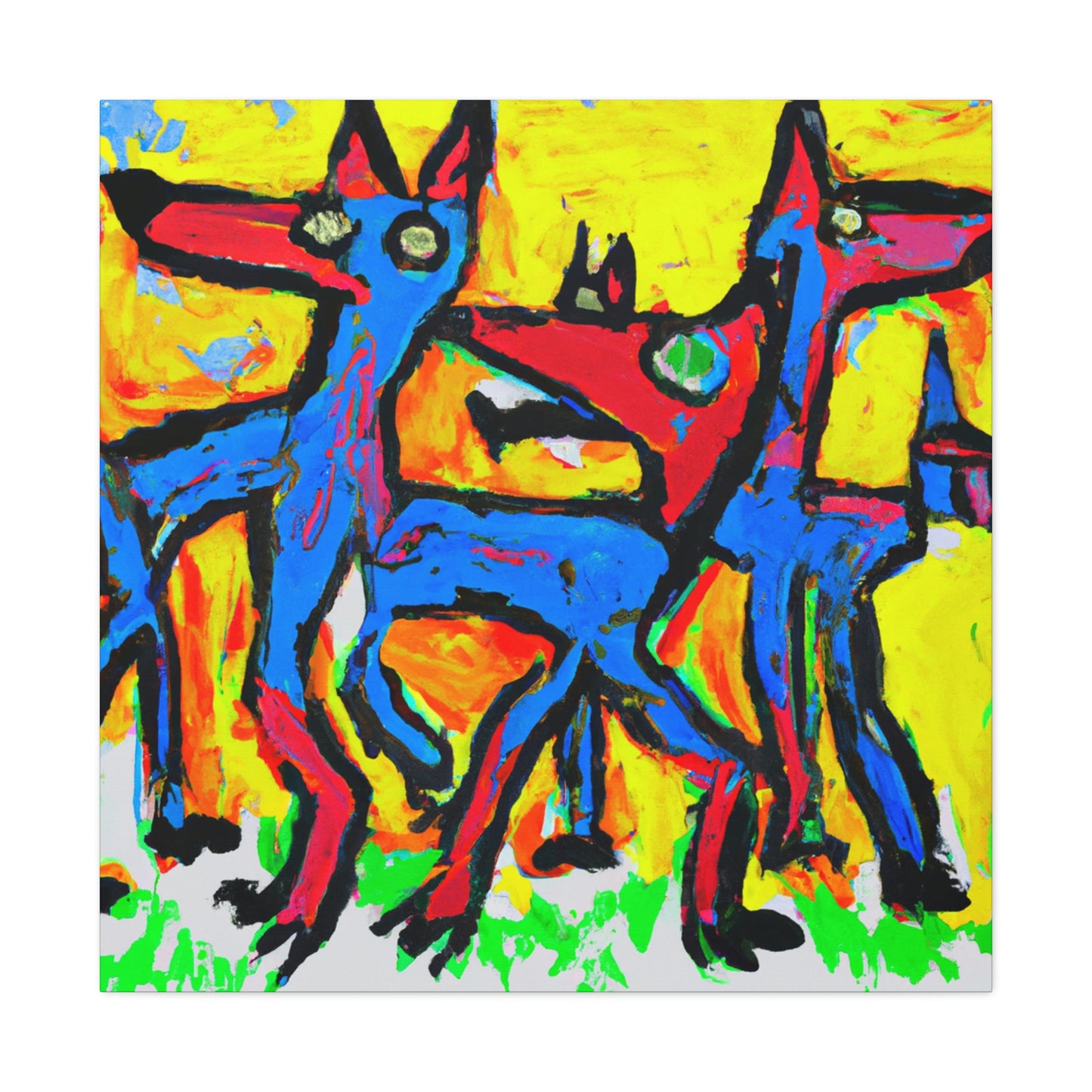 Coyotes in Expressionism - Canvas