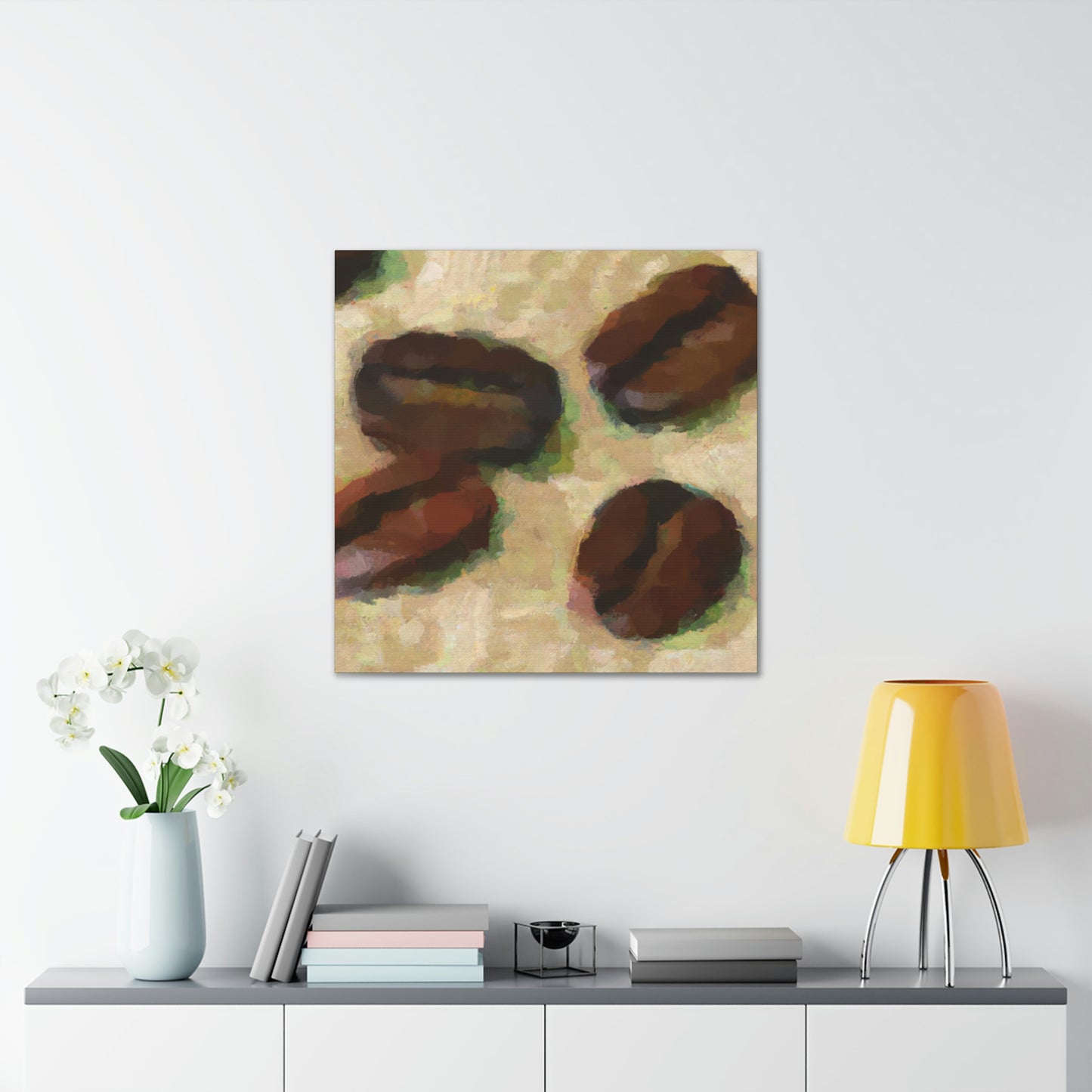 "Coffee Beans in Motion" - Canvas