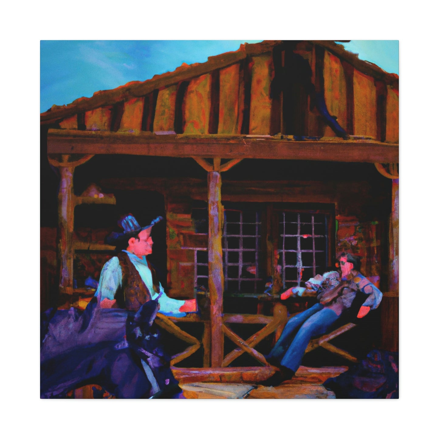 "Saloon Life Scene" - Canvas