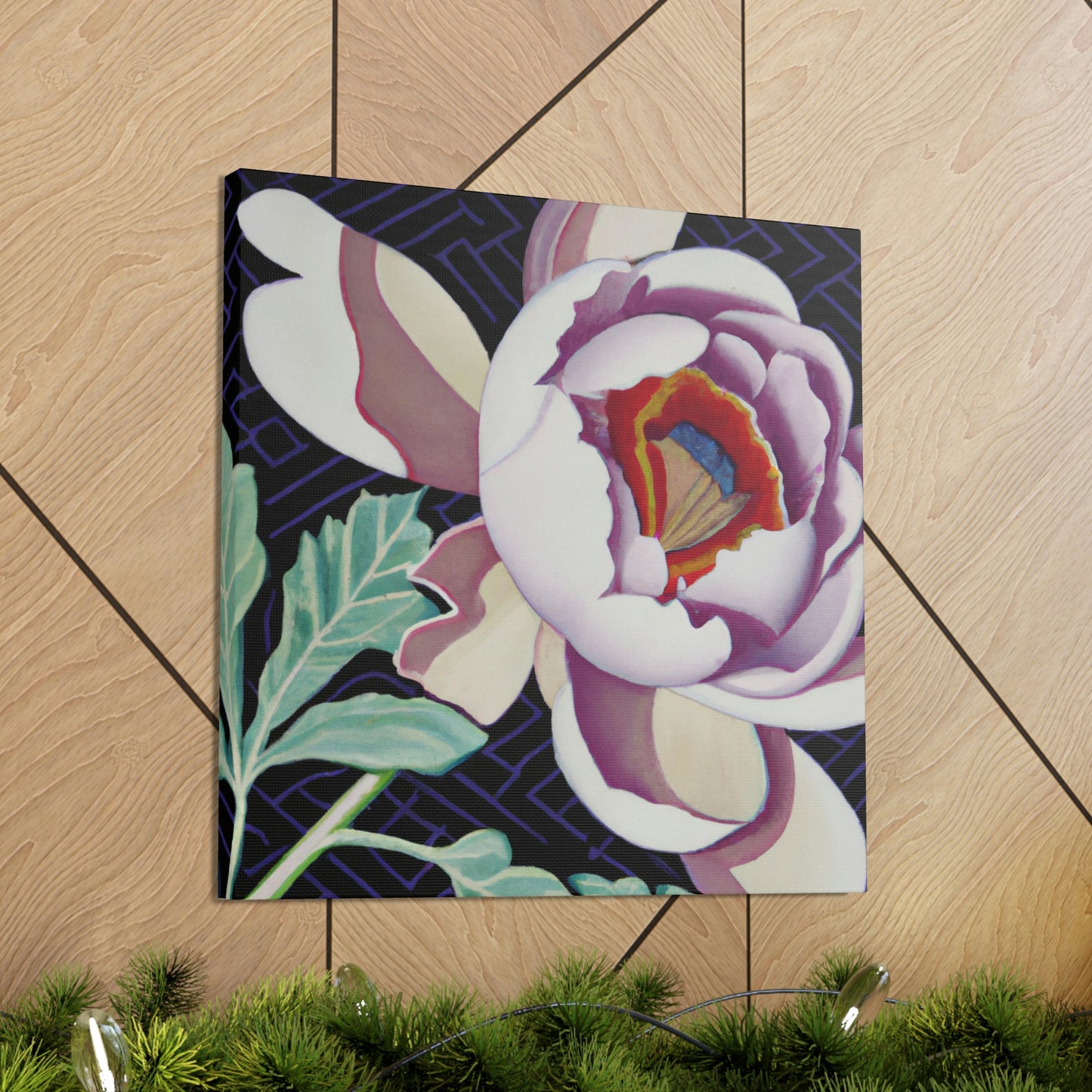 "Peony in Art Deco" - Canvas