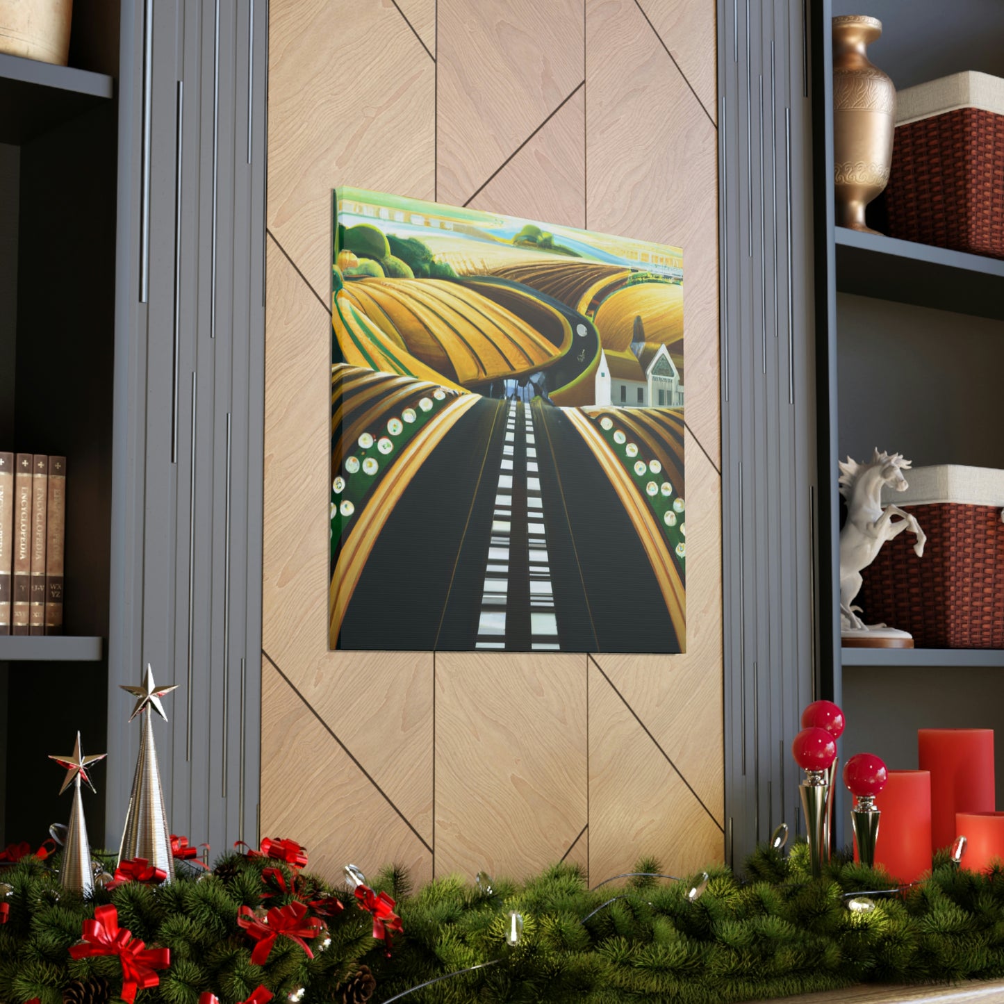 "Country Road in Art Deco" - Canvas