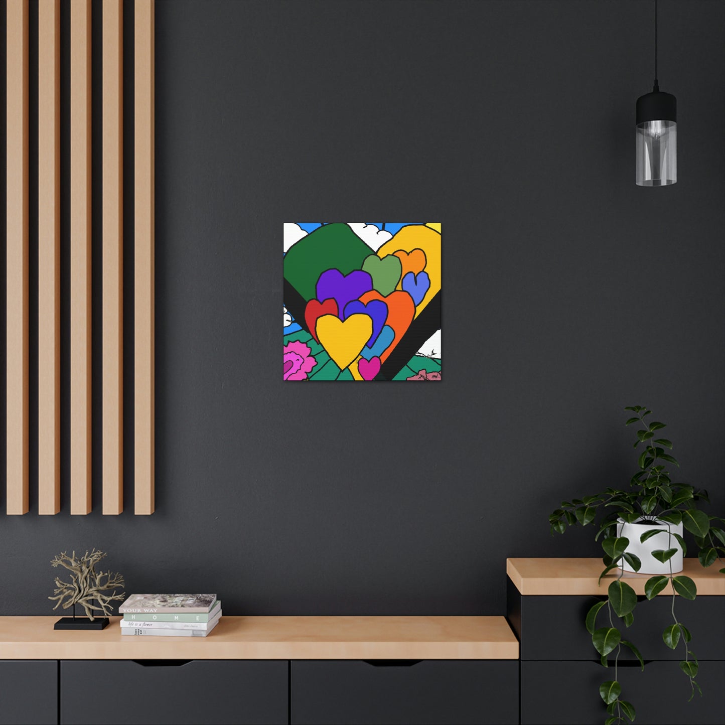 Heavenly Hearts Aflame - Canvas