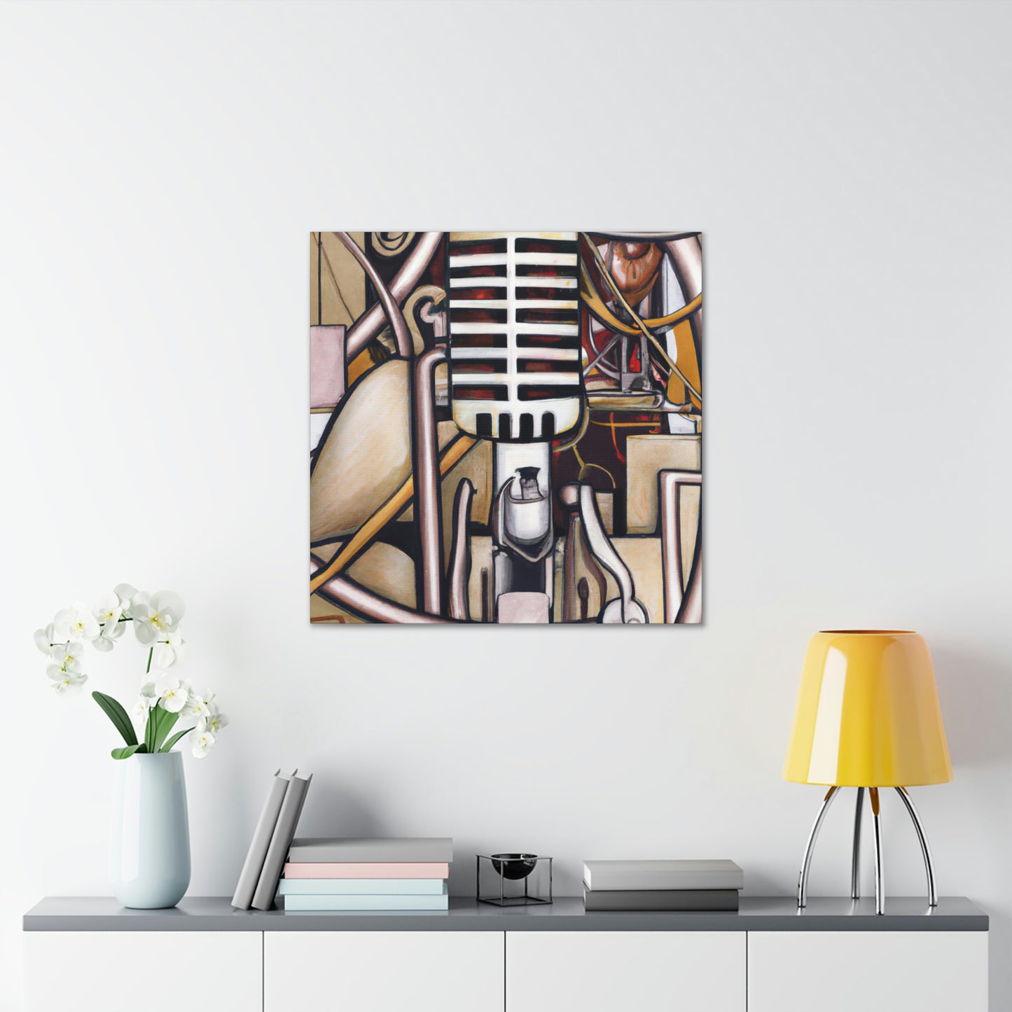 "Microphone in Moonlight" - Canvas