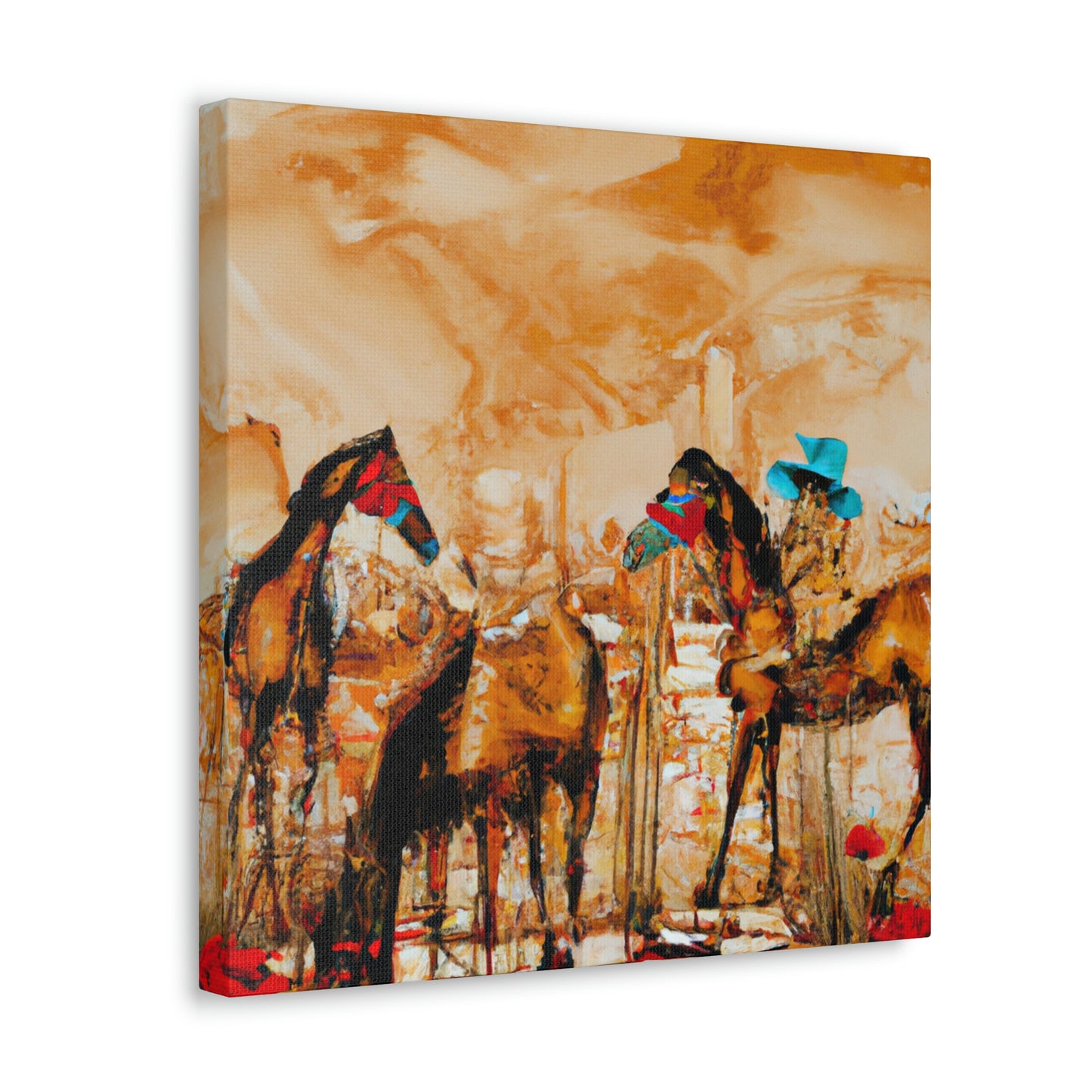 "Horses Grazing Horizon" - Canvas