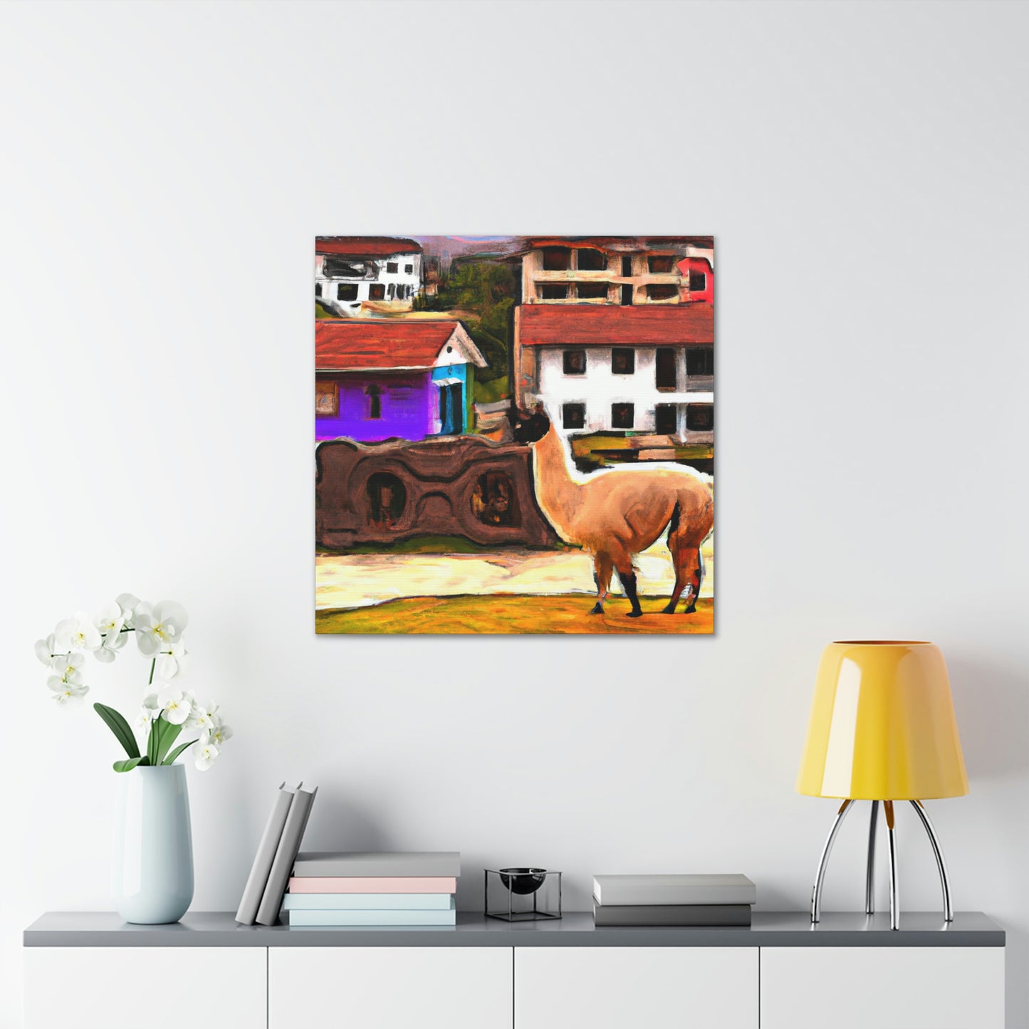 Llamas in Landscape - Canvas