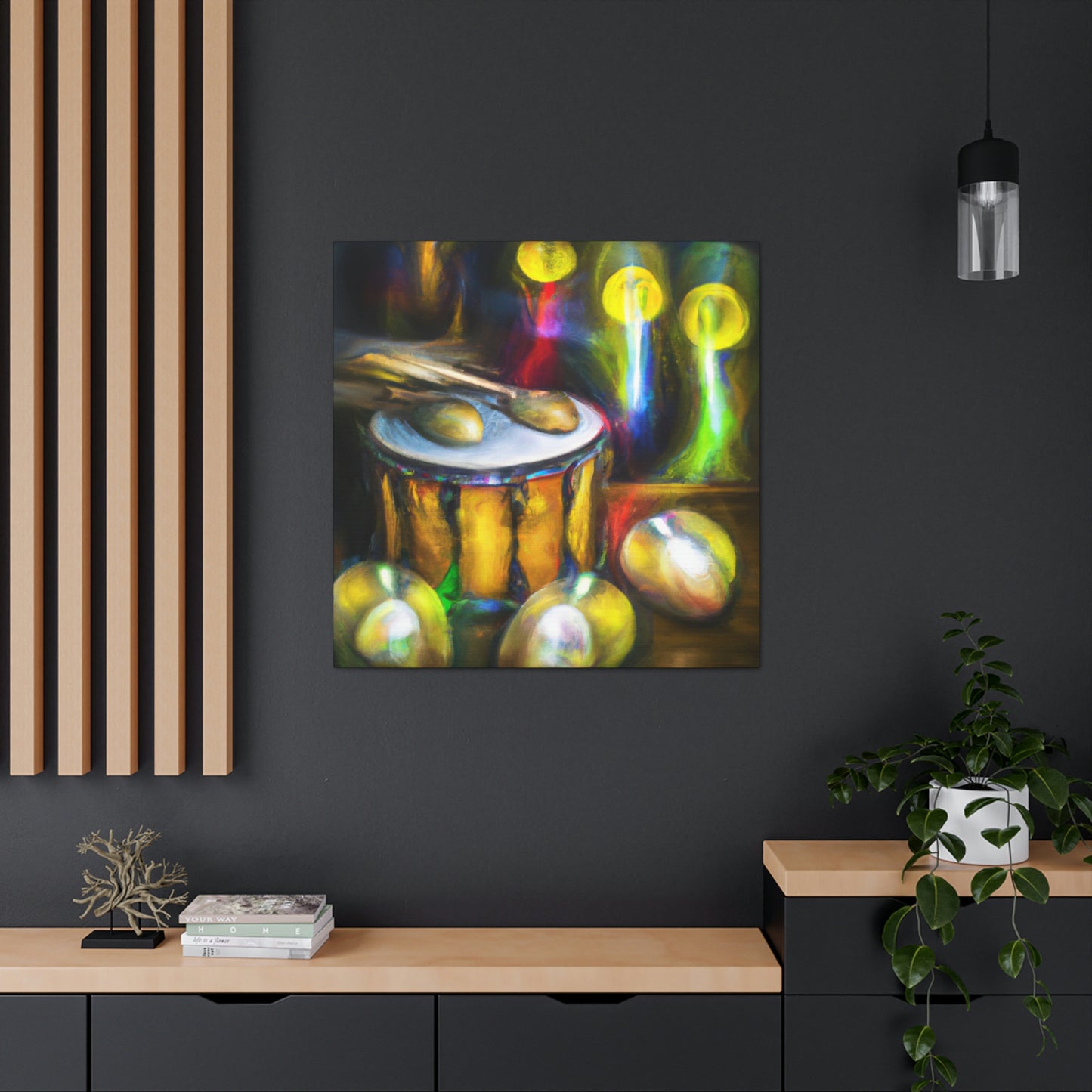 Bongos in Moonlight. - Canvas