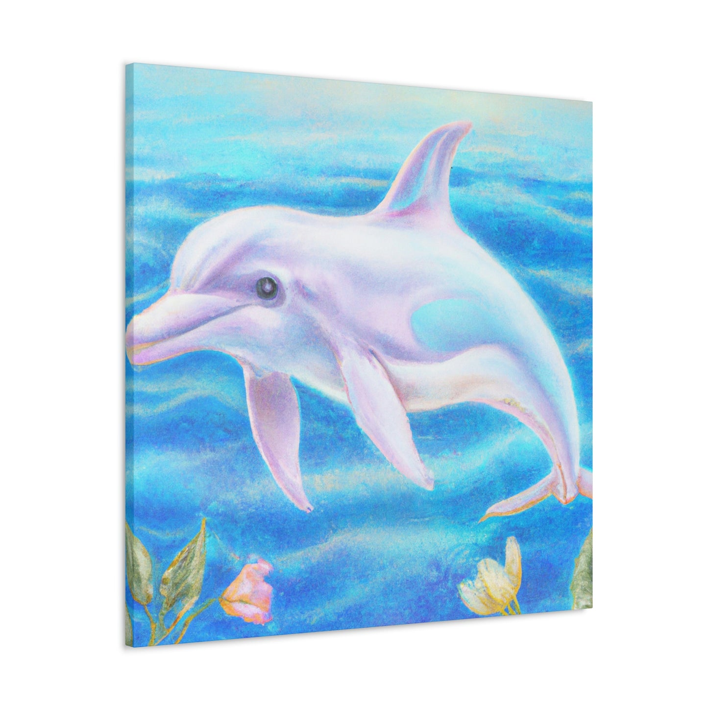 "Dolphins in Aquamarine Seas" - Canvas