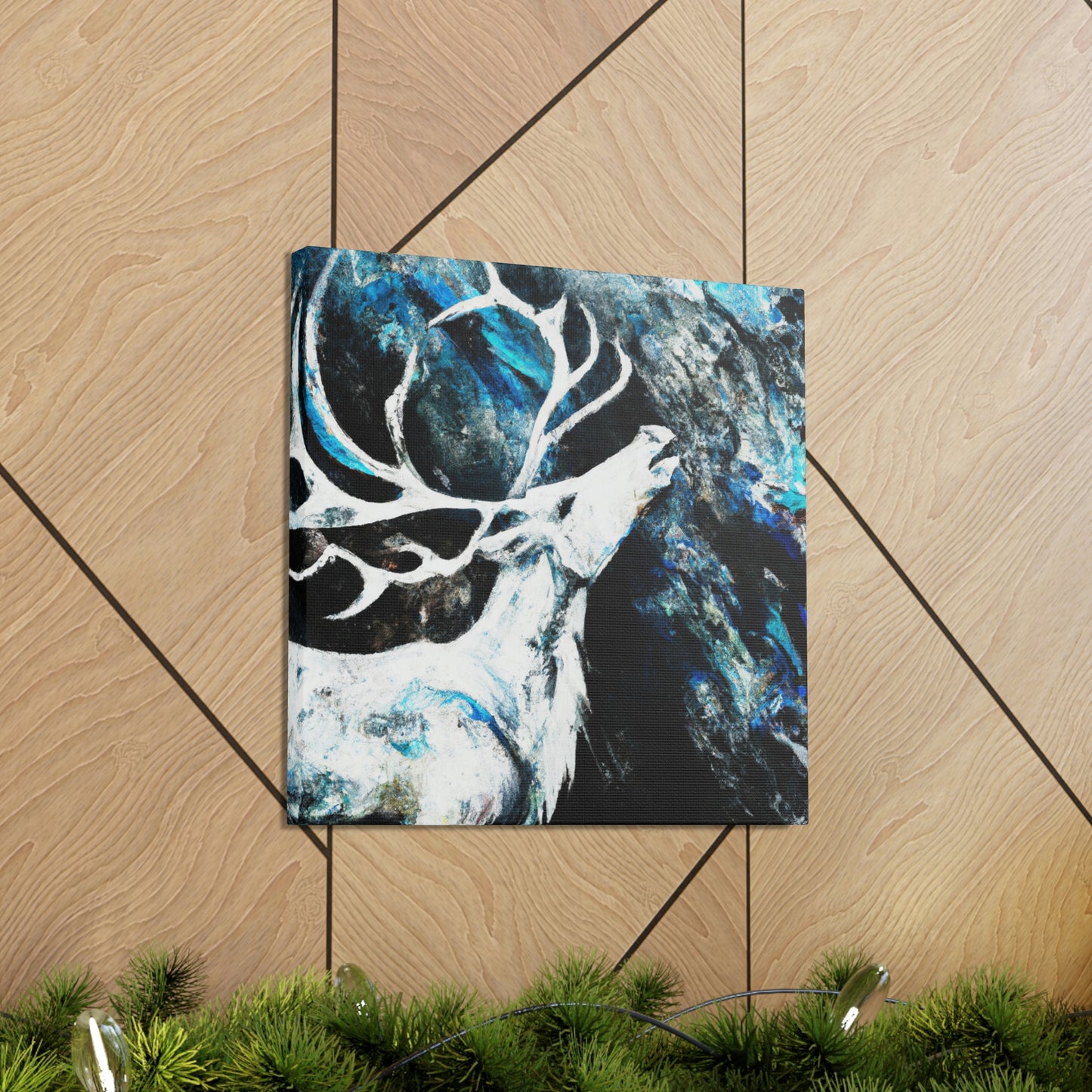 "Reindeer Abstract Expression" - Canvas