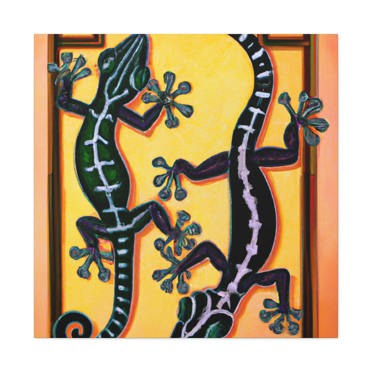 Geckos in Art Deco - Canvas