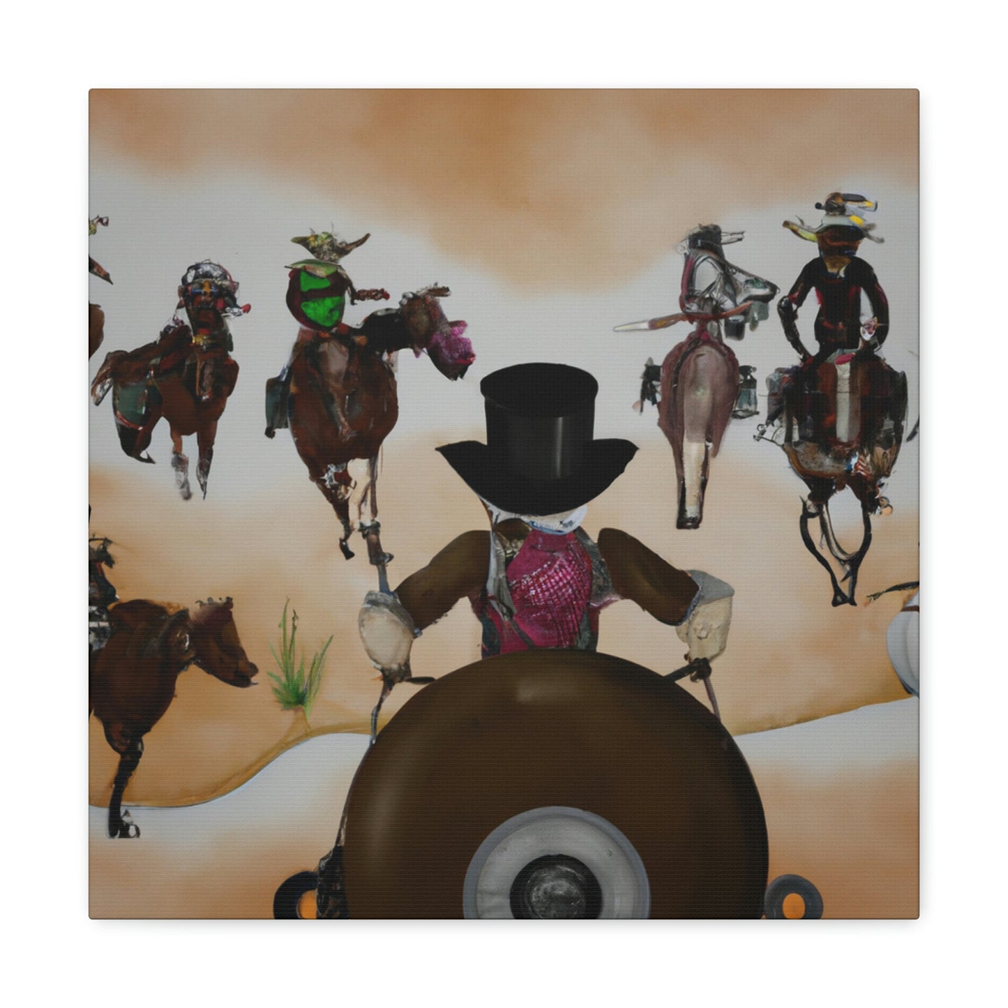 "Cattle Herding Steampunk" - Canvas