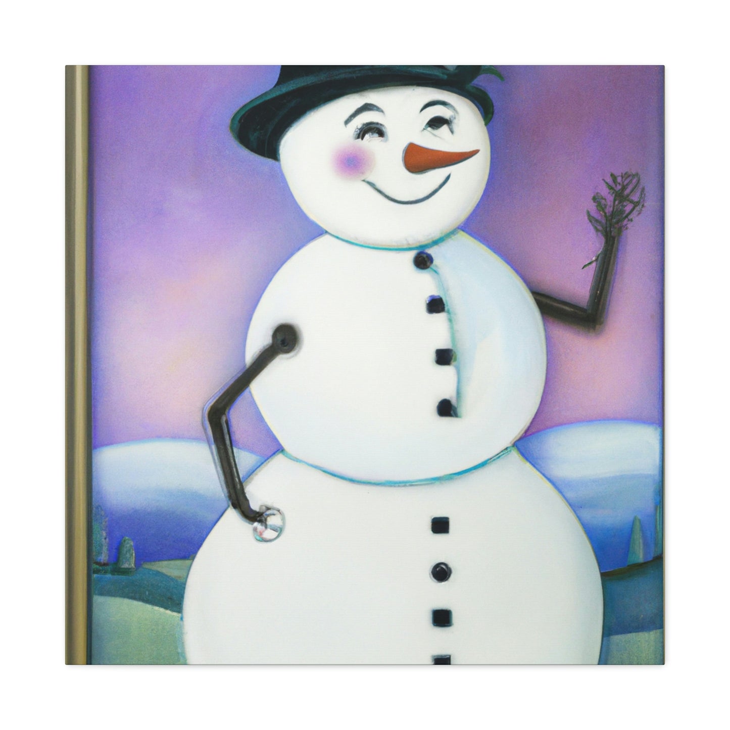 Chilling Art Deco Snowman - Canvas