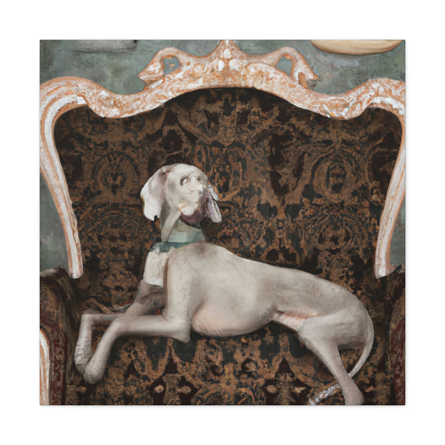 "Weimaraner at Play" - Canvas