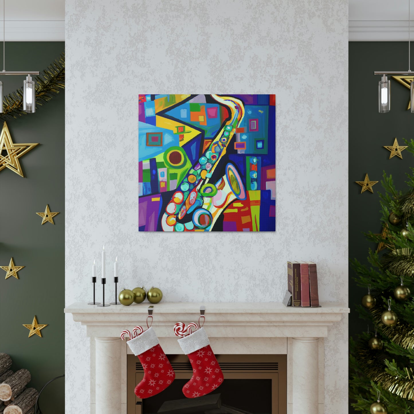 Saxophone in Blue Hues - Canvas