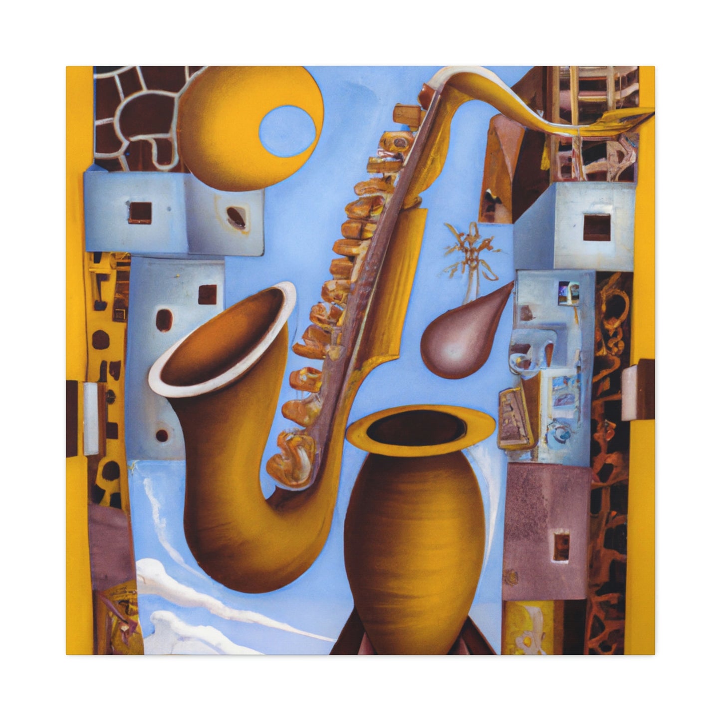 Saxophone in Spirals - Canvas