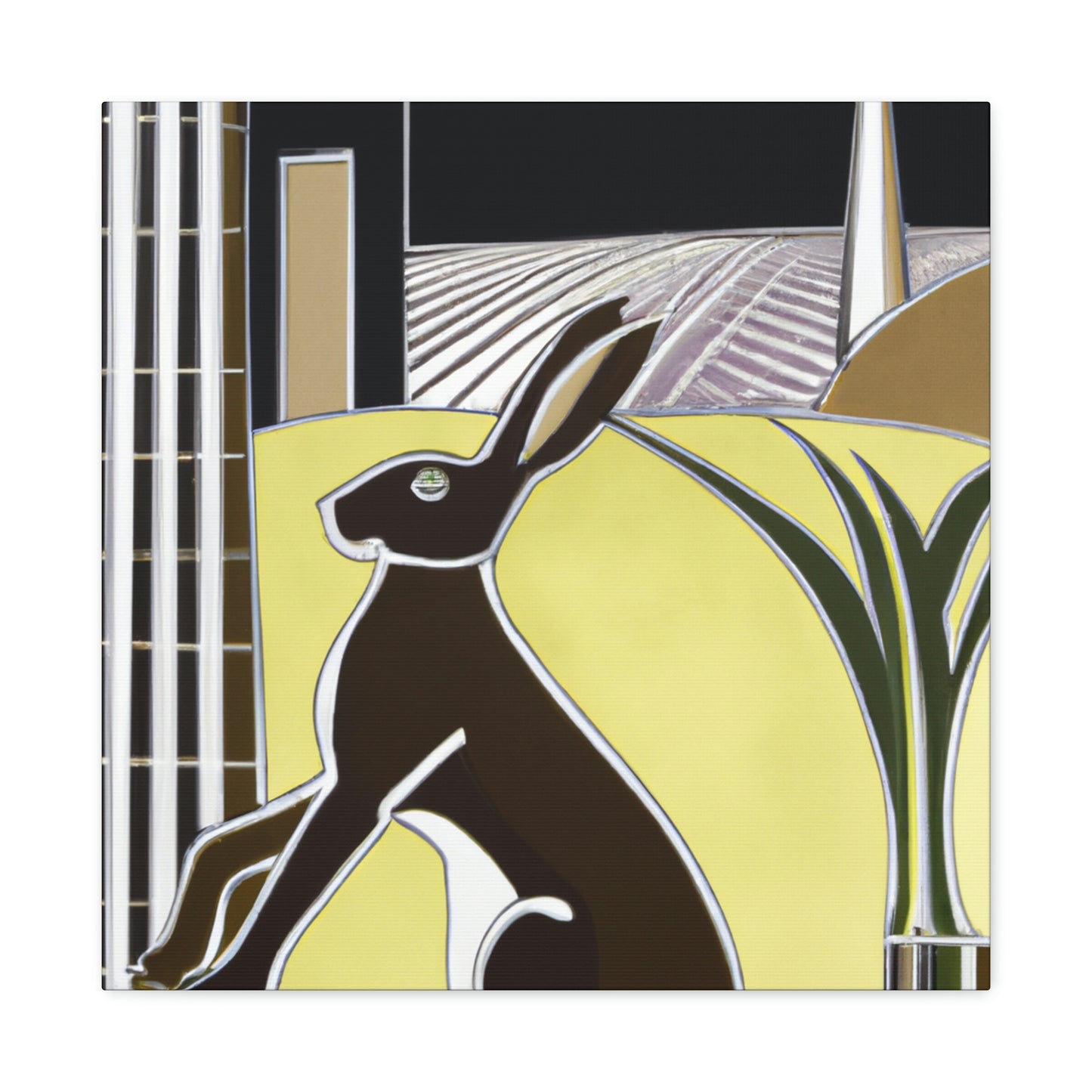 Rabbit in Art Deco - Canvas