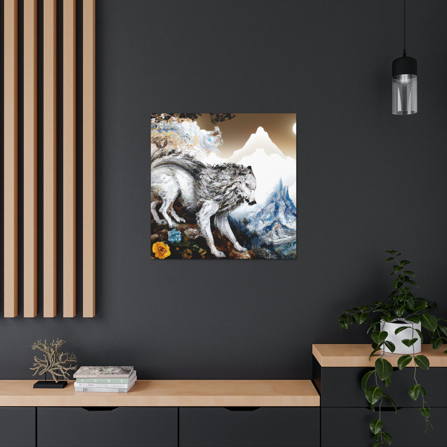 Wolf in Moonlight Glow - Canvas