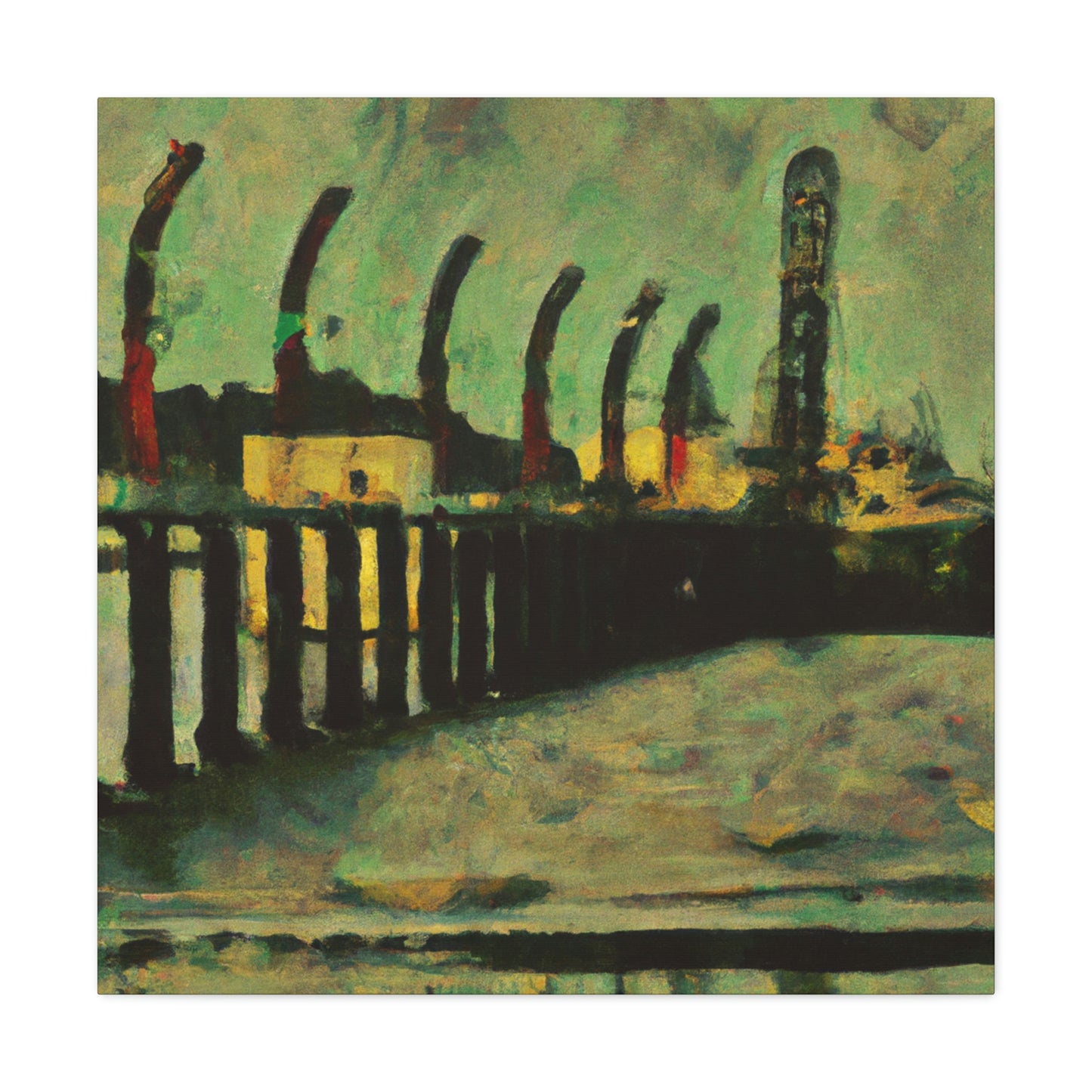 Pier at Nightfall - Canvas