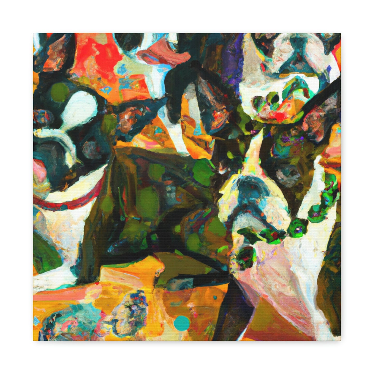 Boston Terrier Expressionism - Canvas