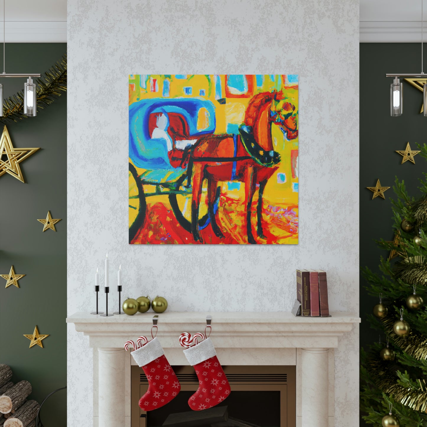 "Horse Drawn Carriage Ride" - Canvas