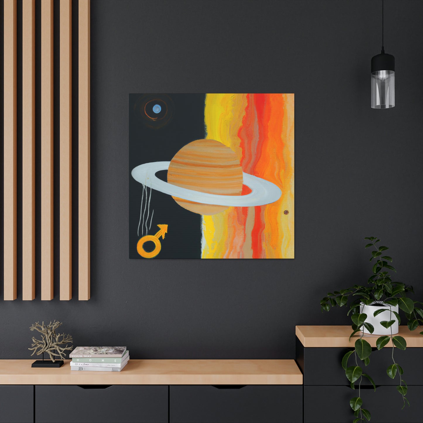 Saturn's Majestic Glow - Canvas