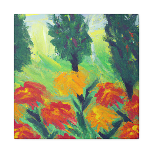 Marigolds in Expressionism - Canvas