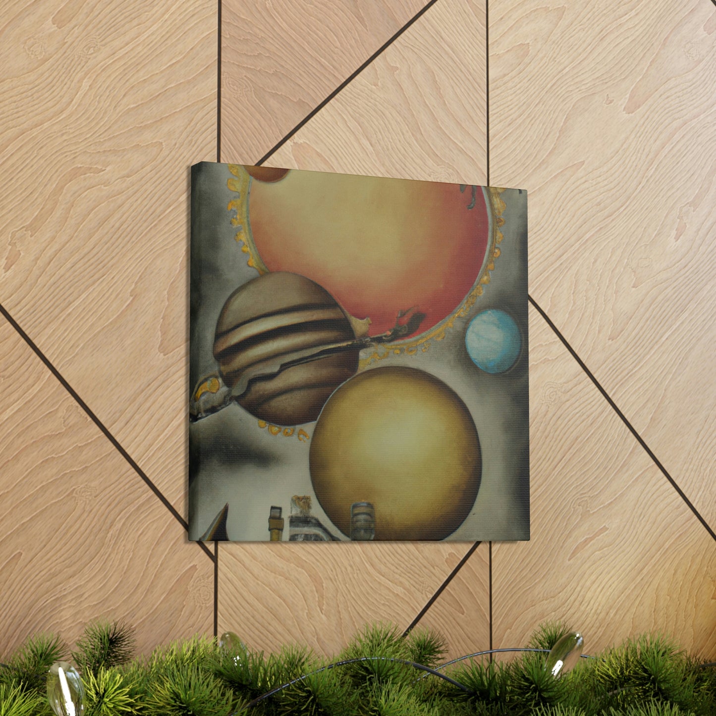 Steampunk Planets Violet - Canvas