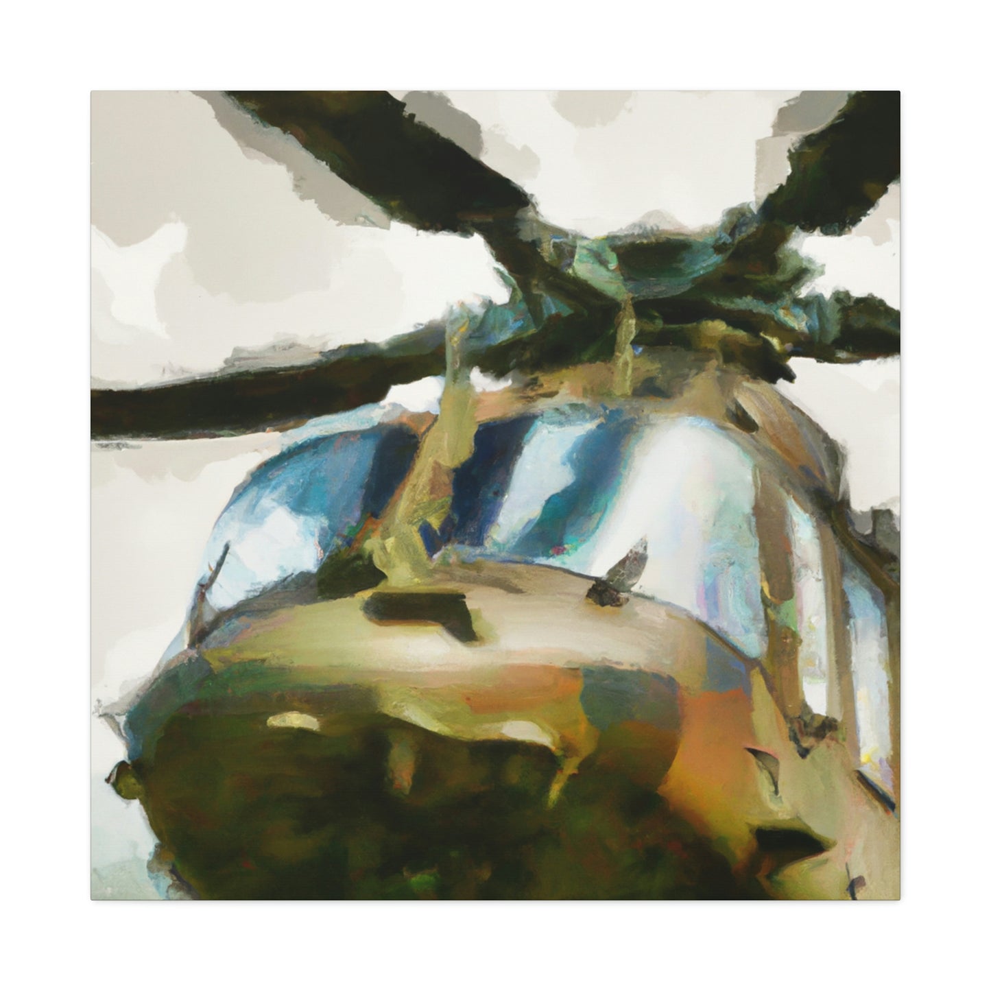 Helicopter in Flight - Canvas