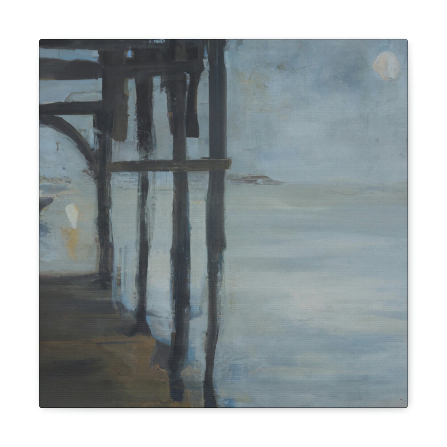 "Pier At Dusk Glows" - Canvas