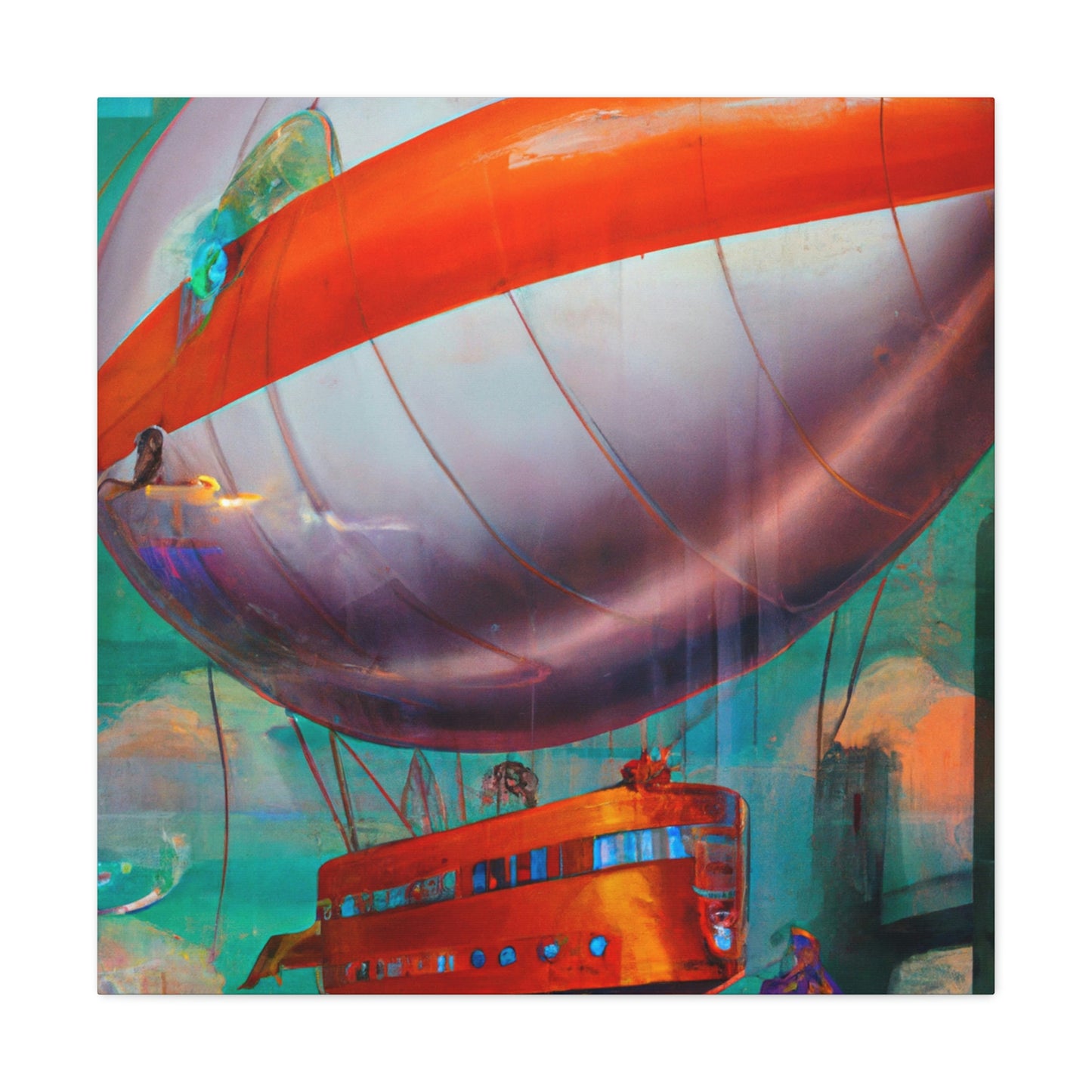 "Blooming Blimp Surrealism" - Canvas