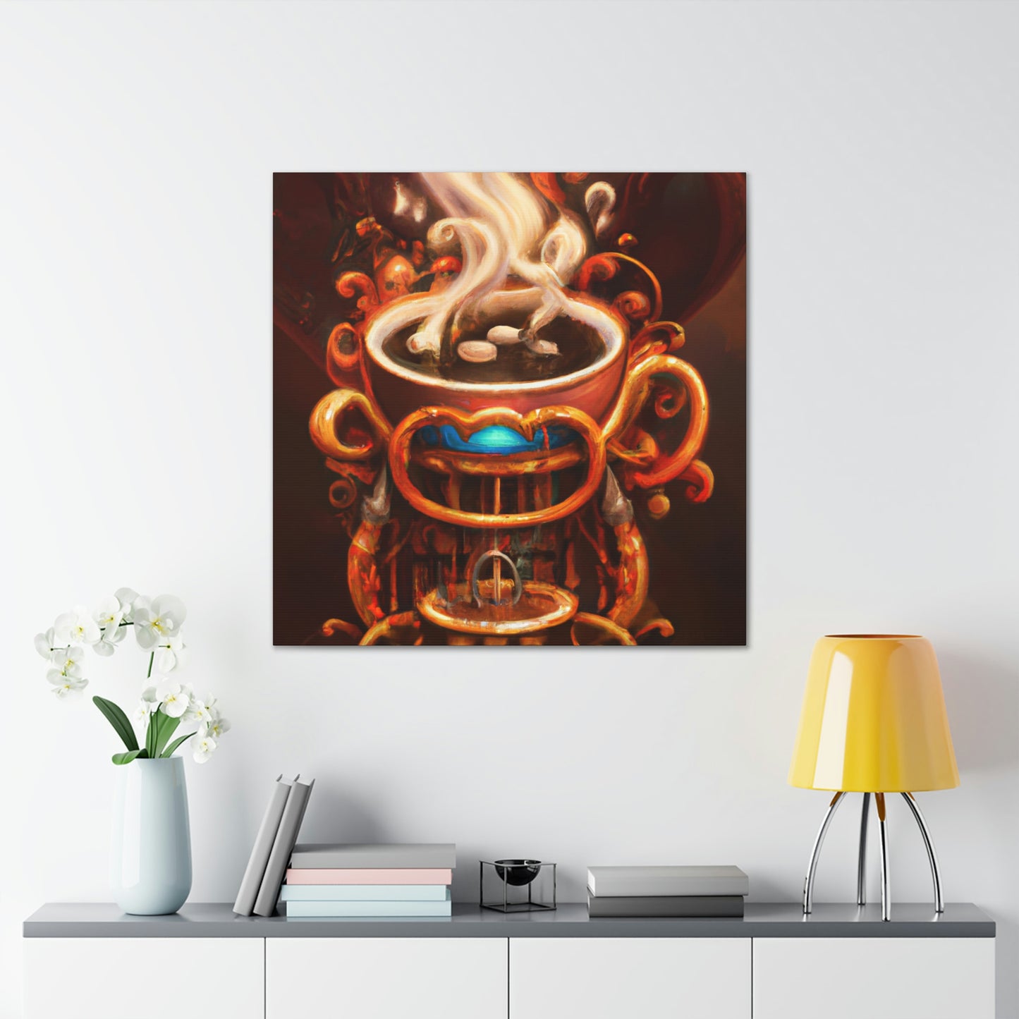 Coffee Cup Clockwork Impact - Canvas