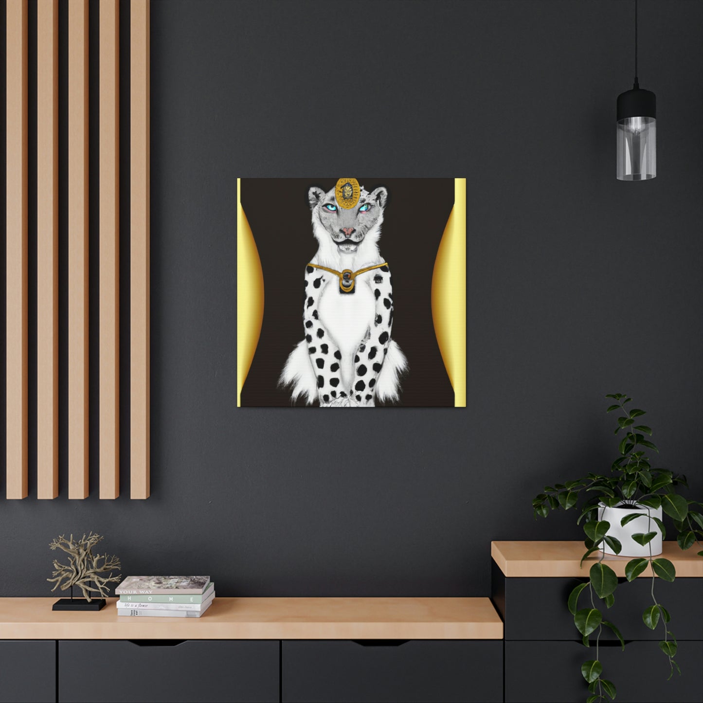 "Luxurious Snowy Panther" - Canvas