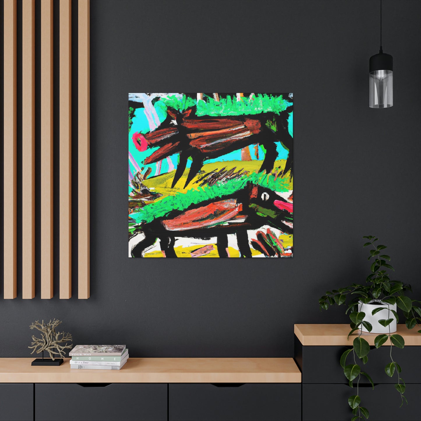 "Boars in the Wilderness" - Canvas