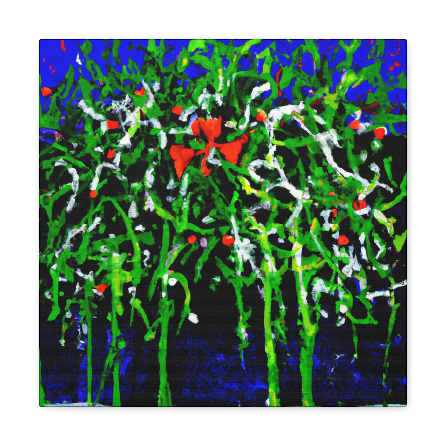 Mistletoe Embrace Expressionism - Canvas