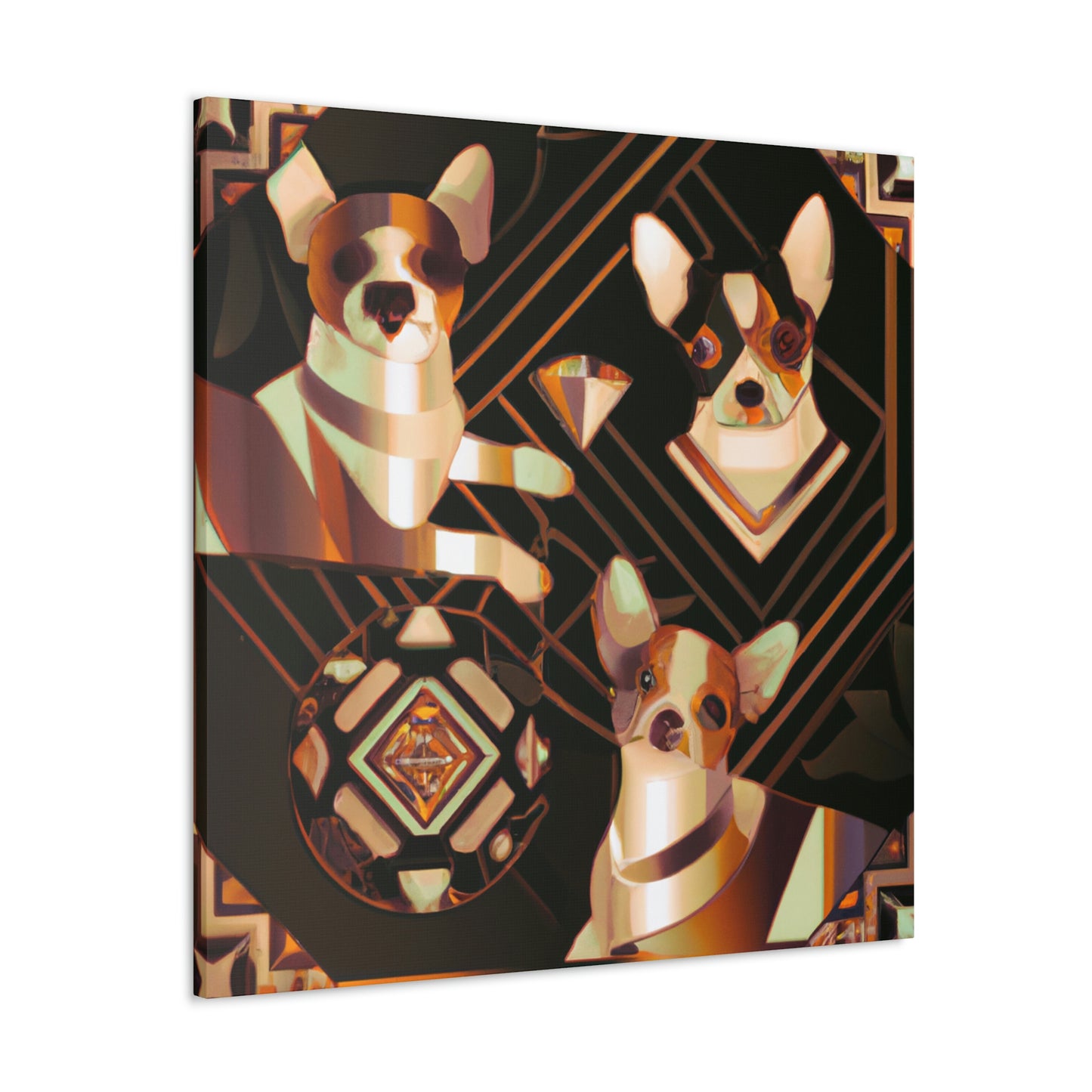 "Chihuahua's Deco Dance" - Canvas