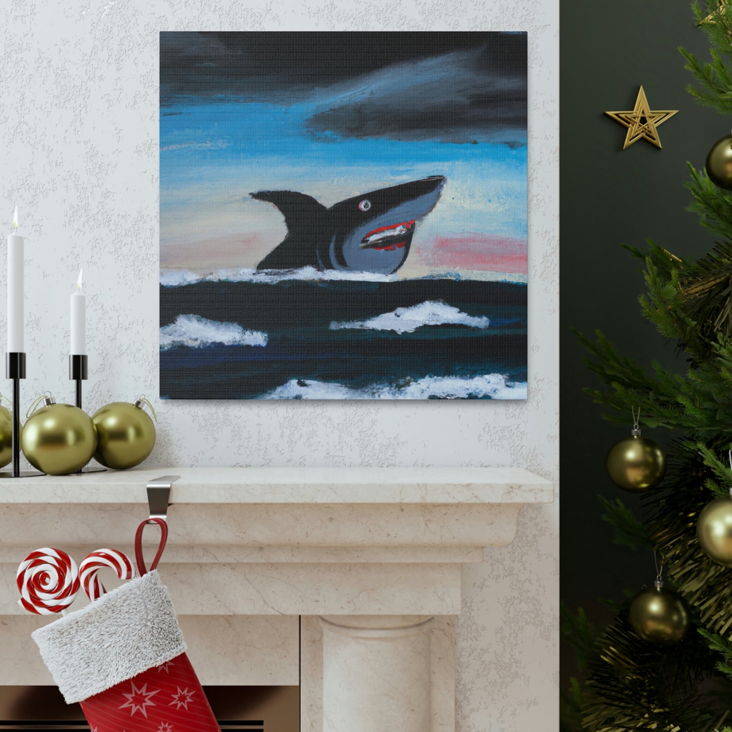 Shark in Abstract Vision - Canvas