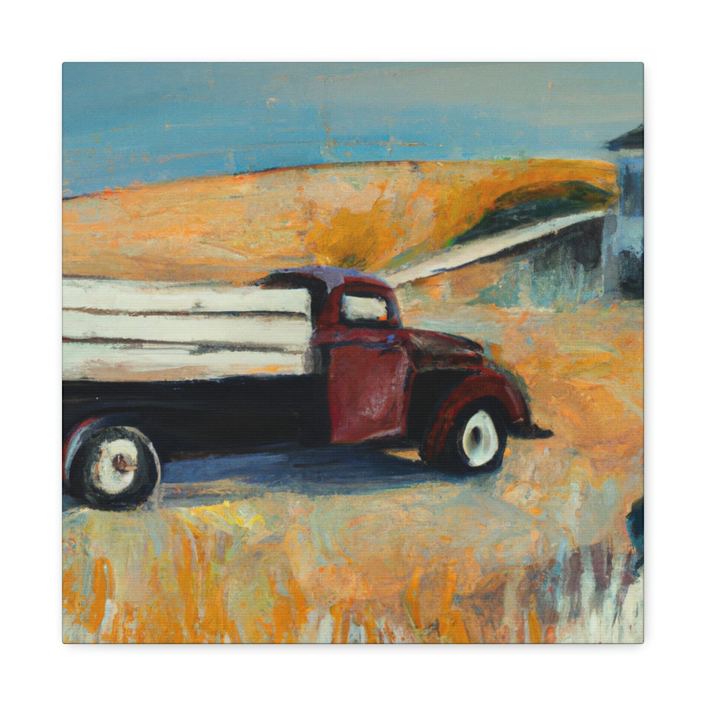 Old Pickup Truck Sunset - Canvas