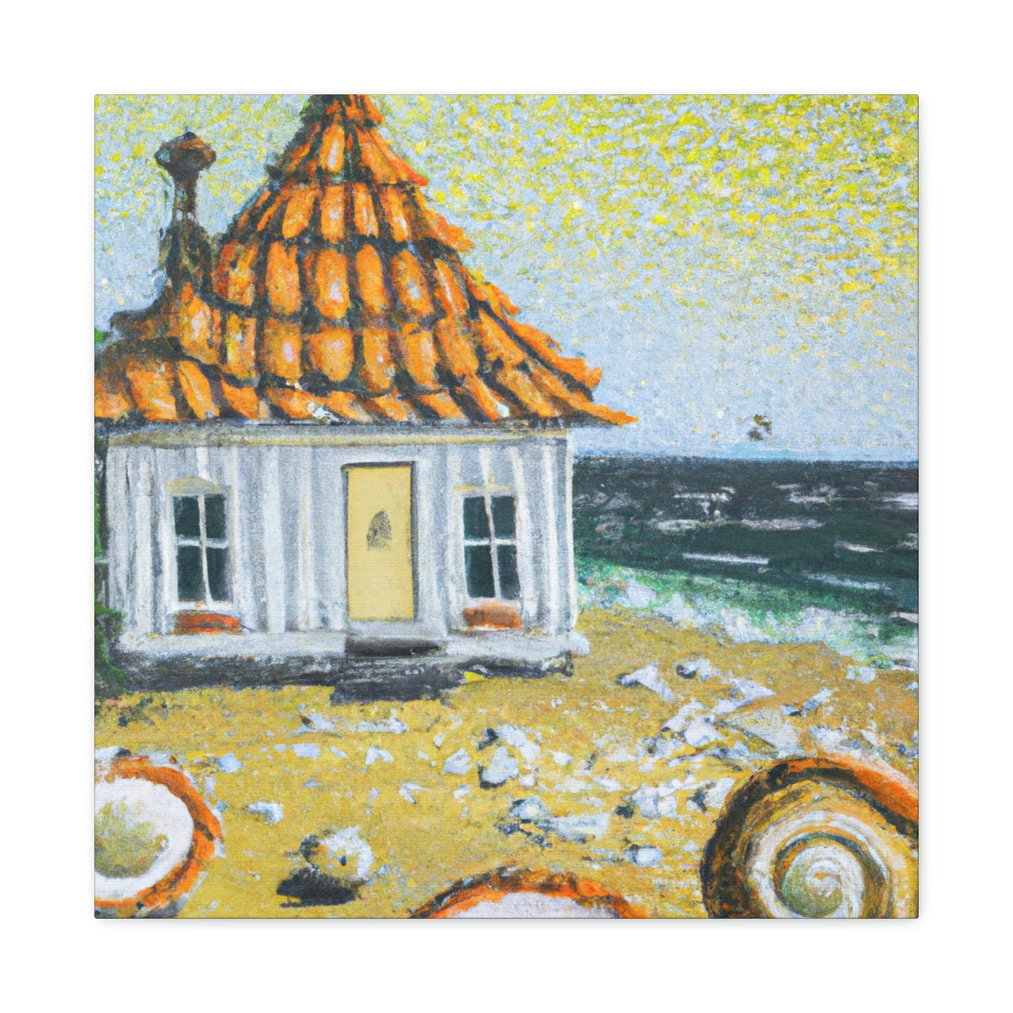 "Beach Hut in Baroque" - Canvas