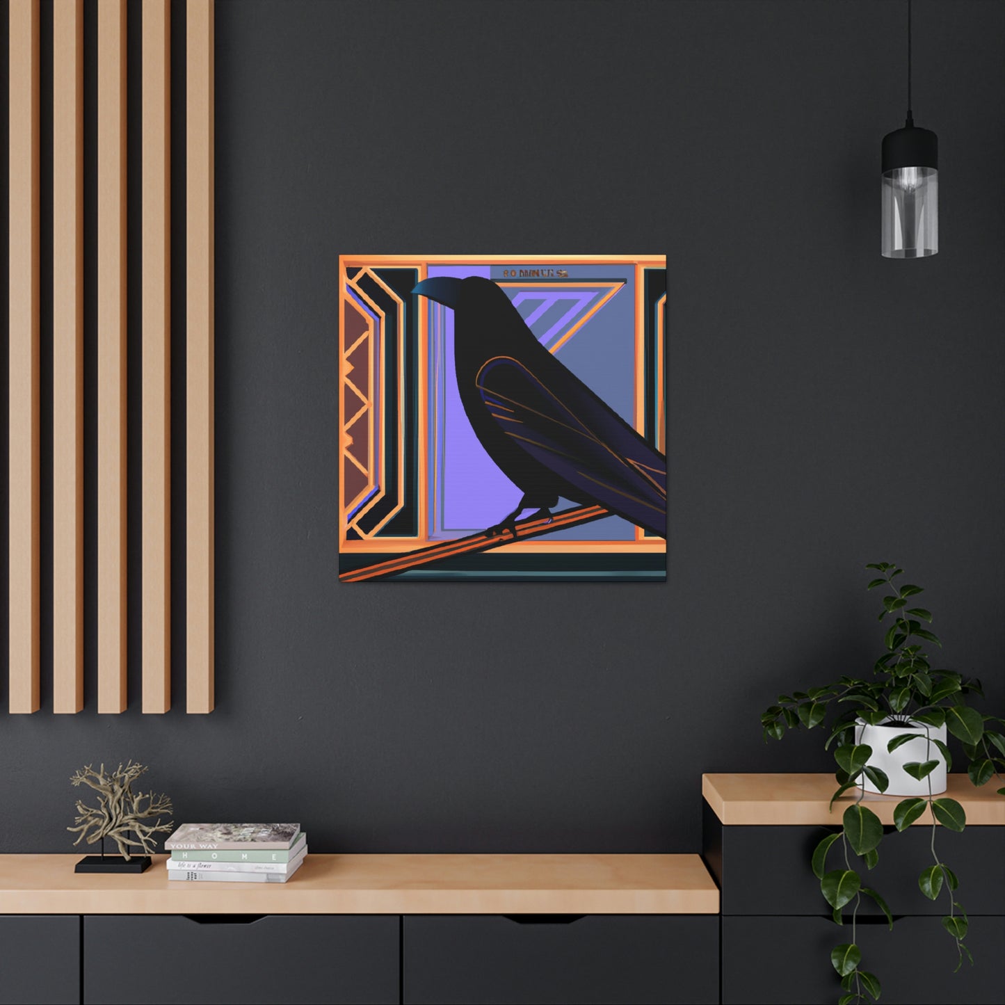 "Crow Over Art Deco." - Canvas