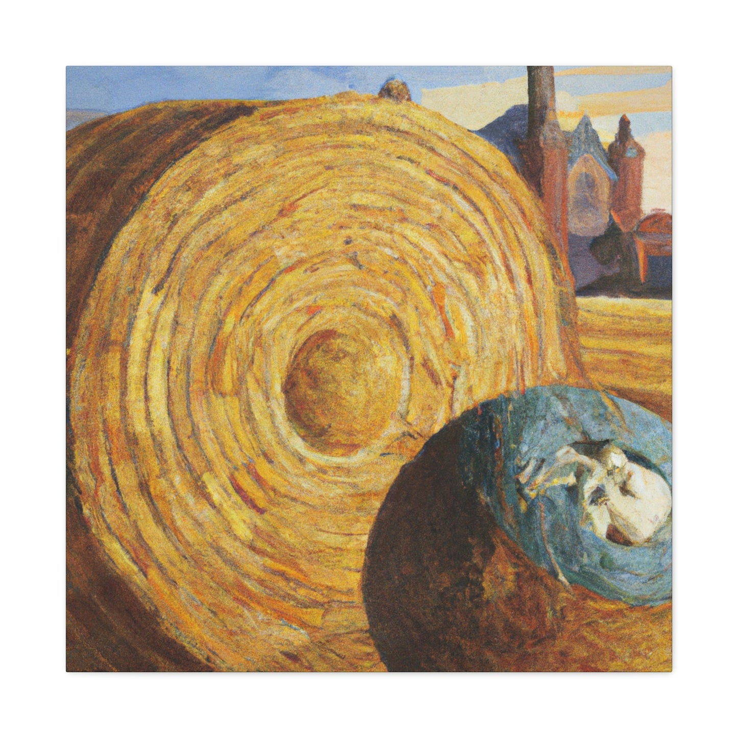 Hay Bales in Bloom - Canvas