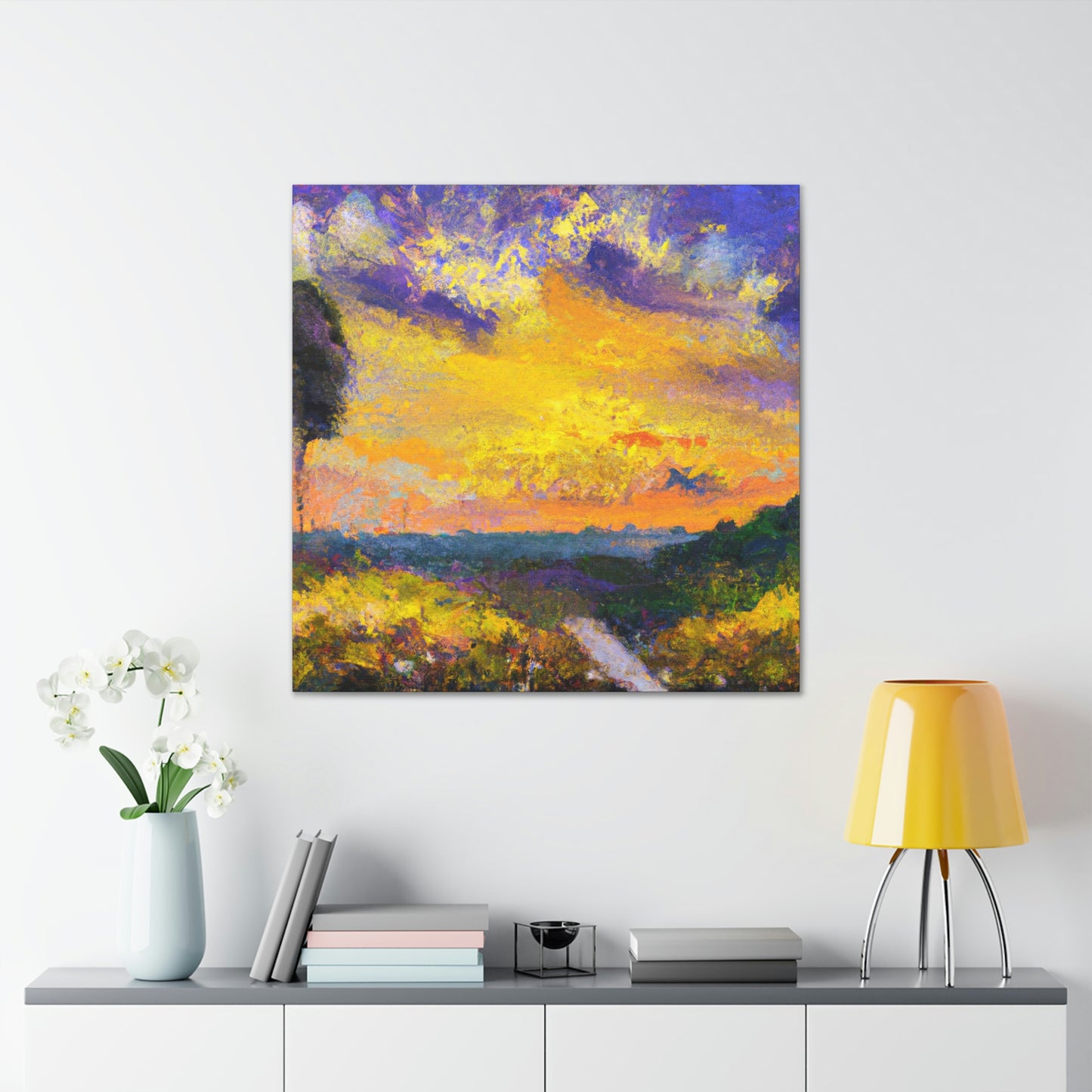 "Auroral Impasto Sunset" - Canvas