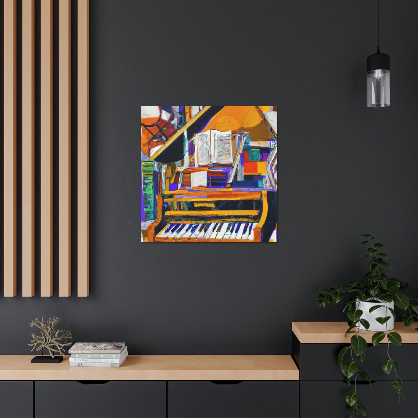 "Piano's Musical Reflection" - Canvas