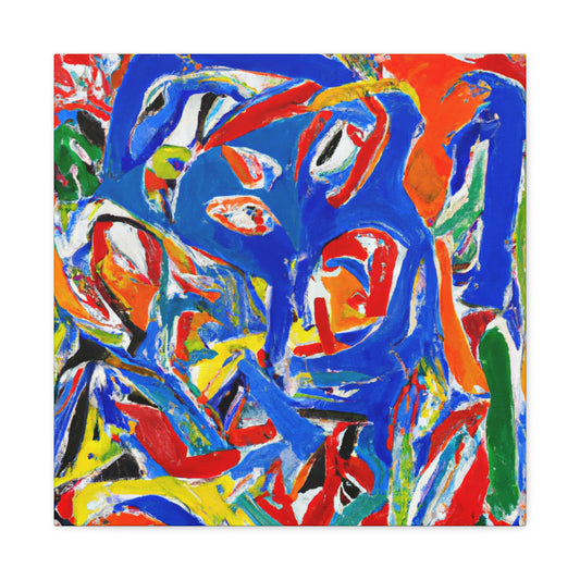 Lovebirds in Embrace - Canvas