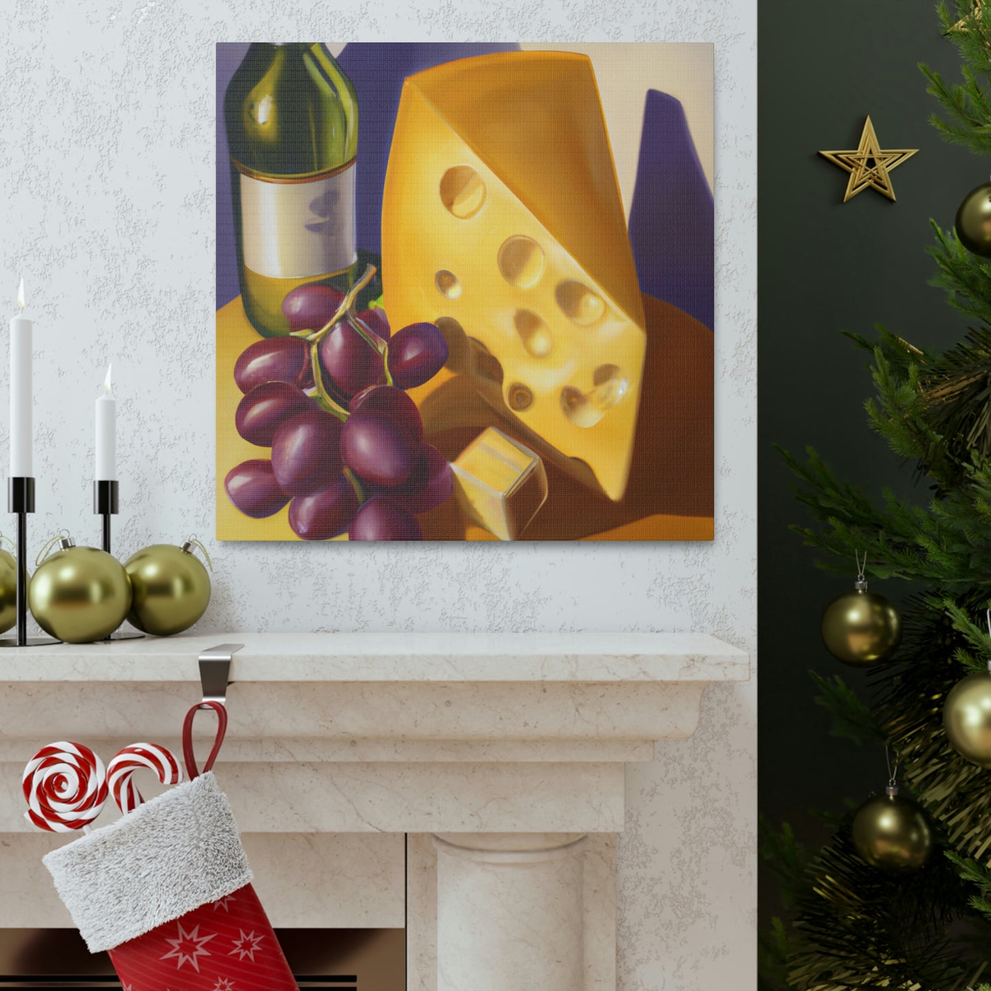 Cheese and Grapes Feast - Canvas