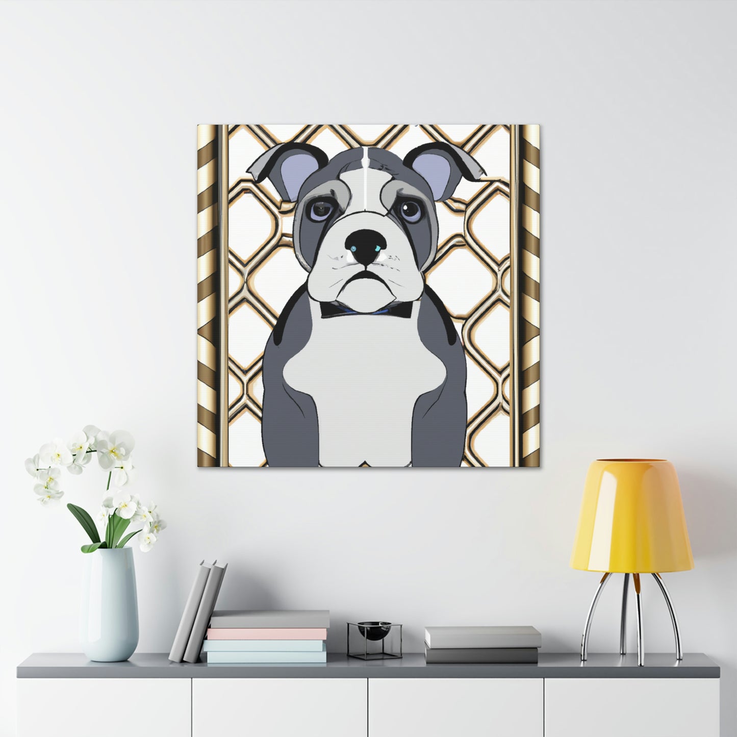 "Bulldog in Deco Style" - Canvas